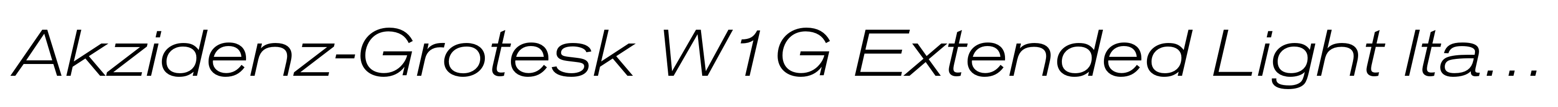 Akzidenz-Grotesk W1G Extended Light Italic